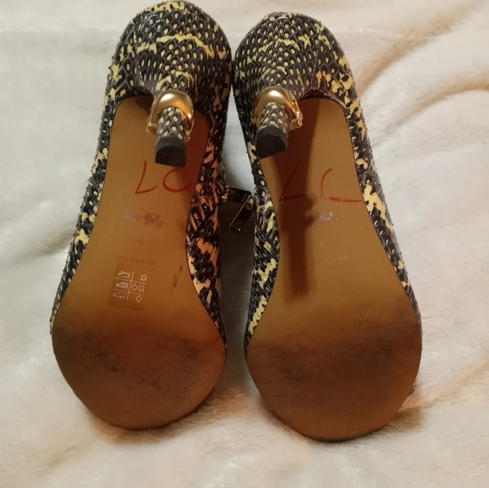 Coach Snakeskin Remi Open Toe Mob Wife Quiet Luxury Buttery Soft Leather Boot